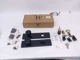 066214242sl2d Weslock Addy Deadbolt Keyed One Side Handle Set With Mesa Knob Matte Black