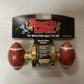87000077fl Weslock Sports Lock Football Novelty Interior Door Knob Polished Brass/steel