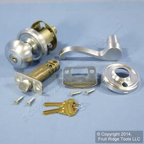 L640imp26dcls26d-ka3 Weslock 3 Left Traditonale Impresa 640 Satin Chrome Keylock Knob With Calais Latch