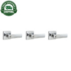 Westwood Bright Chrome Entry Keyed Door Handle With Square Rose 3-pack