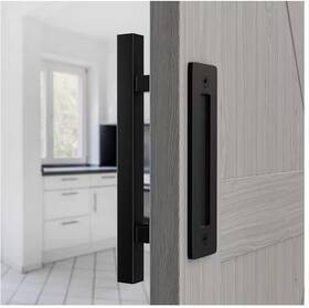 Gcm6005 Winsoon 12 Inch L Black Powder Coated Finish Pull And Flush Barn Door Handle Set