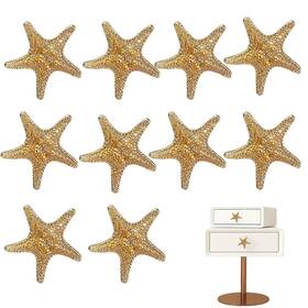 Xin00029g Xinally 10 Pcs Gold Cabinet Knobs Zinc Alloy Starfish Drawer Hardware F