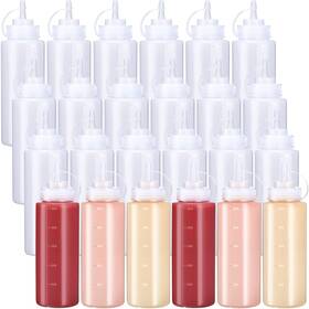 B0by2pgzt7 Xinnun 24x 16oz Plastic Squeeze Bottles With Twist Top - Leak-proof Condiment/sauc