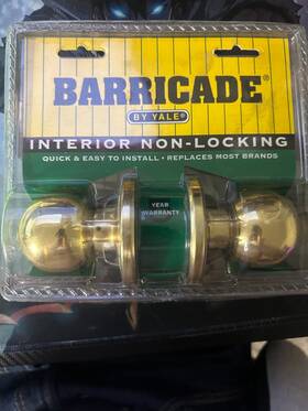 Yale 081023600873 Barricade By Interior Non-locking Door Knob Handle Set