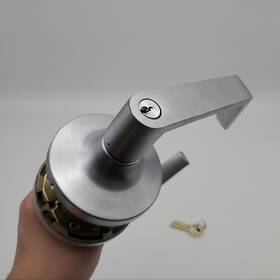 Au5417ln-626 Yale Door Lever Entry Lock Double Cylinder Satin Chrome Only Au5417ln