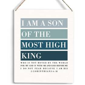 0393 Ycyd Inspirational Wall Art I Am A Son Of The Most High King Artwork Christian Bib
