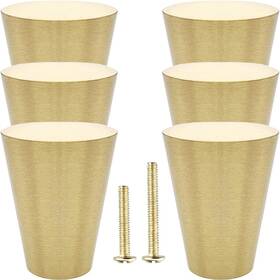 Ldb-25206 Yewlaca 6pcs Brass Cabinet Knobs Solid Pure Copper Cone Knob Pull Handles For Kitchen