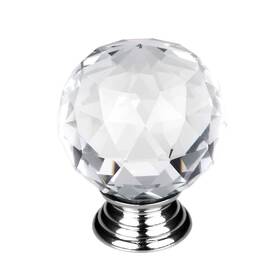 Zaplyte 605322672159 Clear Round Crystal Glass Door Knobs Cupboard Drawer Cabinet Handles