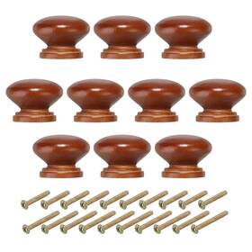Zaplyte 619668236296 10pcs 1-3/8 Inch Cabinet Knobs Round Drawer Dresser Brown