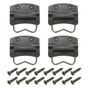 Zaplyte 683867353733 4pcs Chest Handles 87x66mm Wooden Box Ring Pull Lifting Handle Bronze