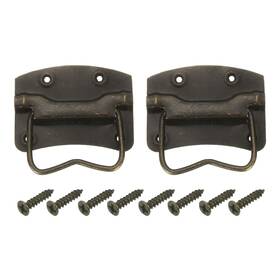 Zaplyte 683867353863 2pcs Chest Handles 64x61mm Wooden Box Ring Pull Lifting Handle Bronze