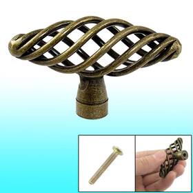 Zaplyte 700836790198 Cabinet Drawer Bronze Metal Twisted Hollow Door Pull Handle Knob