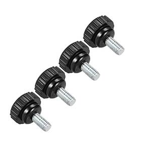 Zaplyte 786527475070 Knurled Clamping Knobs M6 X 10mm Thread 21mm Head Thumb Screw Bolt 4pcs