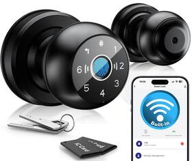 Zeekitec 739437506600 5-in-1 Wifi Smart Fingerprint Door Knob Lock - Built-in Lock-side Progr