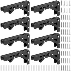 Zeonhak 752496822917 8 Pcs 6 Inch Wall Mounted Folding Shelf Brackets Heav