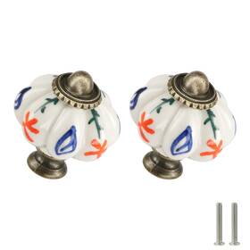 Send-h20220210-092 Zernmiarder Ivory Pumpkin Knobs 6 Pack Ceramic Cabinet Vintage Drawer Pulls - Antiq