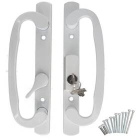 Bs2650 Zml Patio Door Handle 3-15/16 Inch 10cm Hole Spacing Right And Left Handed White