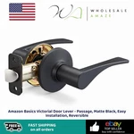 Amazon Basics Victorial Door Lever - Passage, Matte Black, Easy Installation. Fixed Price $19.99.