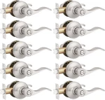 10 Pack Satin Nickel Privacy Door Locks For Bedrooms & Bathrooms, Keyless. Fixed Price $165.99.