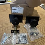 Emtek 5123US19 Round Single Cylinder Door Knob Set Flat Black Read! Key.. Fixed Price $120.00.