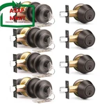 Brotima 4 Keyed Alike Front Door Knob And Pack, Oil Rubbed Bronze. Fixed Price $156.61.