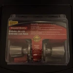 Master Lock Keyed Entry Round Door Knob Set, Satin Silver, W/. Fixed Price $12.99.