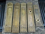 Vintage Set Of 5 Brass Door Gothic Plates Sargent & Co. Large 20. Fixed Price $250.00.