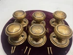 Mcm Crackle Door Knob Pulls Copper Antique Finish Vintage Brass With Screws X6. Fixed Price $33.99.