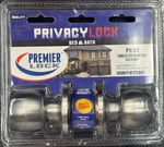 Premier Lock Privacy Bed & Bath Door Knob Stainless Steel US32D Finish PR02. Fixed Price $15.95.