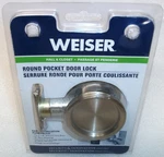 Weiser Lock 1030 Round Satin Nickel Pocket Door Passage Handleset 2-1/8". Fixed Price $22.99.