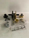 Baldwin ENCONCFR044 Keyed Door Knob Set, Satin Brass, 5" Rectangle Rose - Reserv. Fixed Price $178.99.