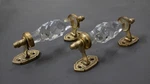 Vtg Victorian Handmade Glass Crystal Clear Art Decor Door Drawer Handle 2PC. Fixed Price $39.00.