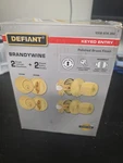 Defiant Brandywine 2 Single Cylinder Deadbolt, Keyed Entry Knob Brass Finish. Fixed Price $30.00.