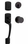 Kwikset Prague Matte Black Front Entry Lock Handleset Deadbolt 98180-042. Fixed Price $76.84.