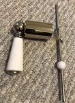 Restoration Hardware 1900 Classic White Lever Flow Handle Polished Nickel. Fixed Price $49.00.