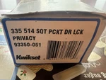 Kwikset Matte Black Square Bed/bath Pocket Door LOCK-335514SQTPCKTDR. Fixed Price $16.99.