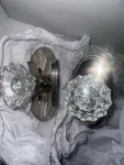 821854 Arc Plate Privacy, Fontainebleau Crystal Knob Polished Nickel - Grandeur. Fixed Price $309.99.