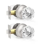 2 Pack Orger Glass Door Knobs Crystal Passage Handle Satin Nickel. Fixed Price $104.29.