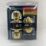 Steel Pro Polished Brass Deadbolt And Door Knob Combo BR7B92B. Fixed Price $24.99.