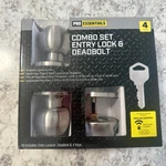 Essentials Pro Combo Set Entry Lock & Deadbolt Stainless Steel Finish, 4 Keys. Fixed Price $43.50.