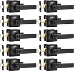 10 Pack Matte Black Privacy Door Levers With Lock For Bedrooms And Bathrooms. Fixed Price $166.99.