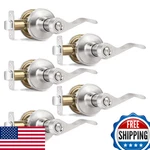 Onateel 5 Pack Privacy Door Levers Brushed Nickel Handles Wave Style Interi. Fixed Price $93.66.
