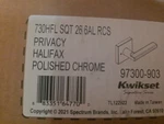 Kwikset Halifax Door Handle Bathroom Bedroom Keyless Polished Chrome 97300-903. Fixed Price $26.00.