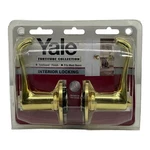 Yale Fortitude Collection Brass Interior Locking Lever Handle Set Doorknob. Fixed Price $22.49.