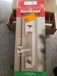 Kwikset San Clemente Satin Nickel Door Handleset&halifax Square (i). Fixed Price $49.98.