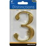 Hillman 843153 Weather Resist Gold Brass Screw-on #3 Number In. (pack Of 3). Fixed Price $15.70.