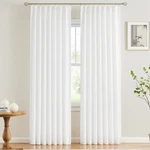 Vevor Sheer Curtains 52 X 84 Panels Window Drapes Rod Pocket Polyester. Fixed Price $12.99.