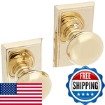 Emtek Providence Door Set Round Knobs Passage In Polished Brass.. Fixed Price $229.19.
