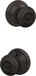 Schlage F10 716 Georgian Door Knob, Hall & Closet Passage Lock, Aged Bronze. Fixed Price $25.99.
