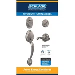 Schlage Plymouth Flair Satin Nickel Single Cylinder Handleset Knob Right Or. Fixed Price $180.21.